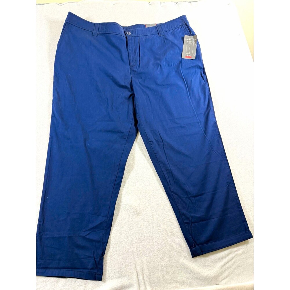Avenue Twill Rolled Ankle Womens Pants Size 20 Blue Straight Leg Pockets 27" 749